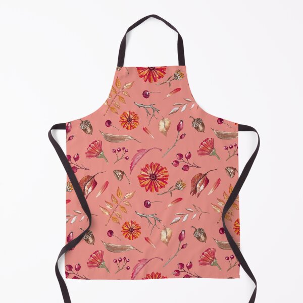 Item preview, Cozy Fall Meadow – Leaves & Wildflowers Pattern | Red designed and sold by Frohyou.