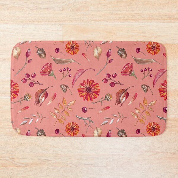 Item preview, Cozy Fall Meadow – Leaves & Wildflowers Pattern | Red designed and sold by Frohyou.