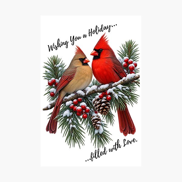Item preview, Winter Cardinals Red Cardinal Pair Holiday designed and sold by Witch Joseph.