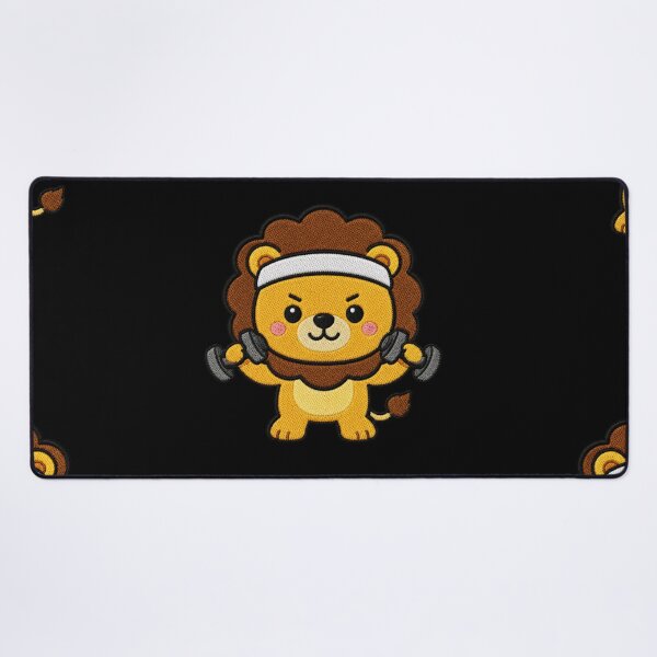 Item preview, Cute Lion Exercising Kawaii Embroidery Patch designed and sold by ColorSplash123.