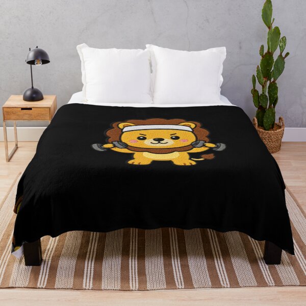 Item preview, Cute Lion Exercising Kawaii Embroidery Patch designed and sold by ColorSplash123.