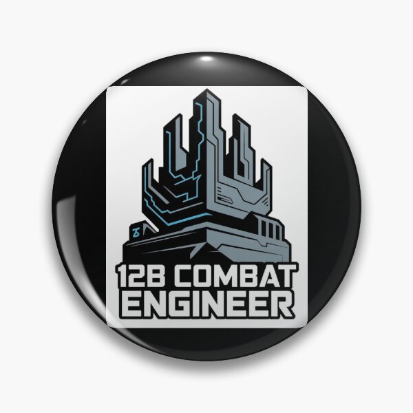 Item preview, 12B Combat Engineer — Futuristic Fortress Emblem U.S. Army MOS Military Engineering Graphic designed and sold by GFamilyC.