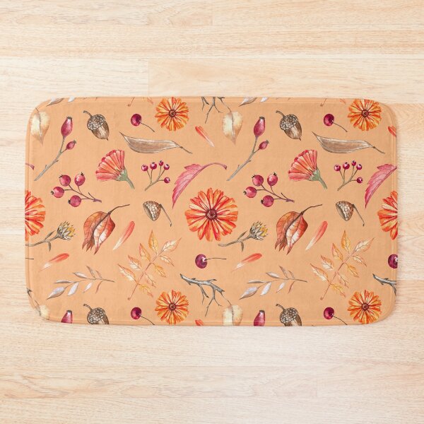 Item preview, Cozy Fall Meadow – Leaves & Wildflowers Pattern | Orange designed and sold by Frohyou.