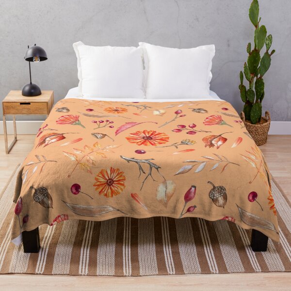 Item preview, Cozy Fall Meadow – Leaves & Wildflowers Pattern | Orange designed and sold by Frohyou.