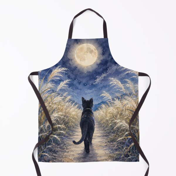 Item preview, Silver Grass and Black Cat — An Autumn Path to the Full Moon designed and sold by solace-garden.