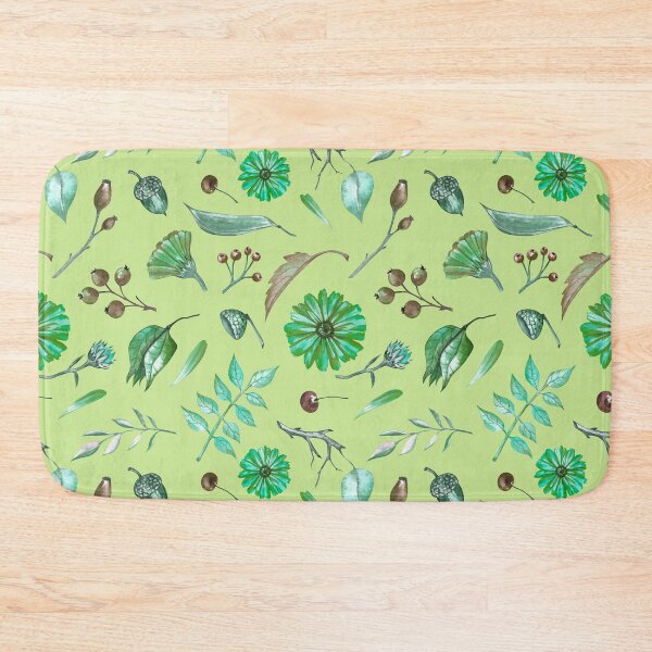 Item preview, Cozy Fall Meadow – Leaves & Wildflowers Pattern | Green designed and sold by Frohyou.
