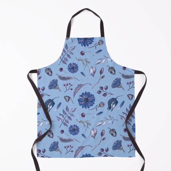Item preview, Cozy Fall Meadow – Leaves & Wildflowers Pattern | Blue designed and sold by Frohyou.