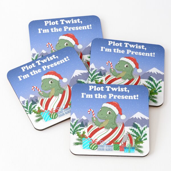 Item preview, Plot Twist, I'm The Present Christmas Baby Dinosaur in The Mountains designed and sold by daphsam.
