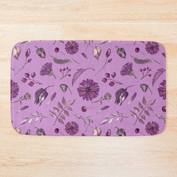 Item preview, Cozy Fall Meadow – Leaves & Wildflowers Pattern | Purple designed and sold by Frohyou.