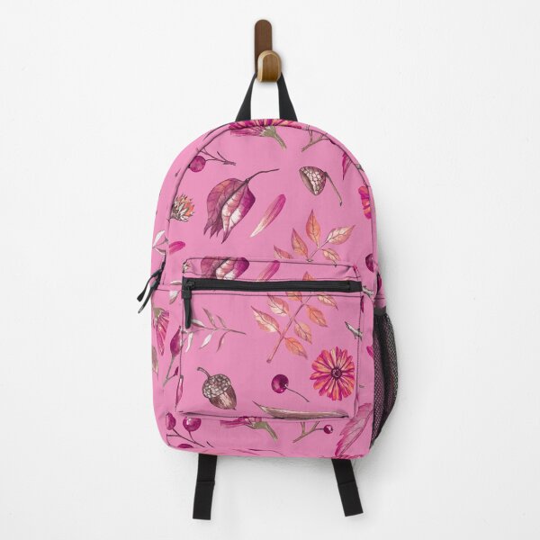 Item preview, Cozy Fall Meadow – Leaves & Wildflowers Pattern | Pink designed and sold by Frohyou.