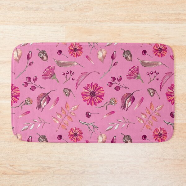 Item preview, Cozy Fall Meadow – Leaves & Wildflowers Pattern | Pink designed and sold by Frohyou.