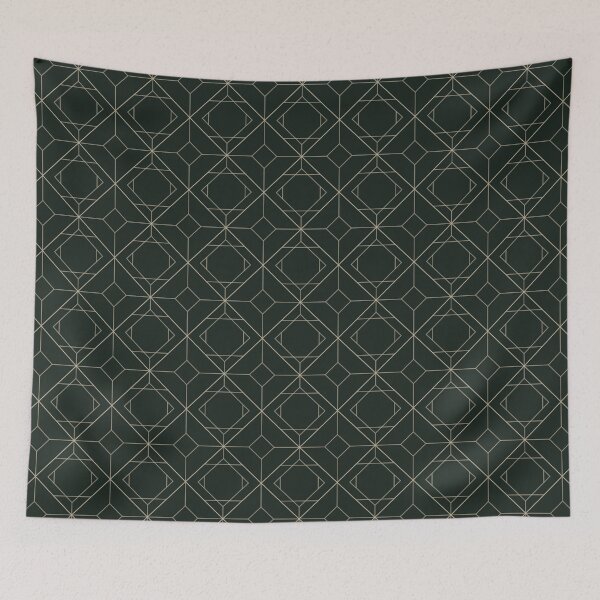 Item preview, Dark green geometric pattern, abstract architectural design, modern interior style designed and sold by Aurum-design.