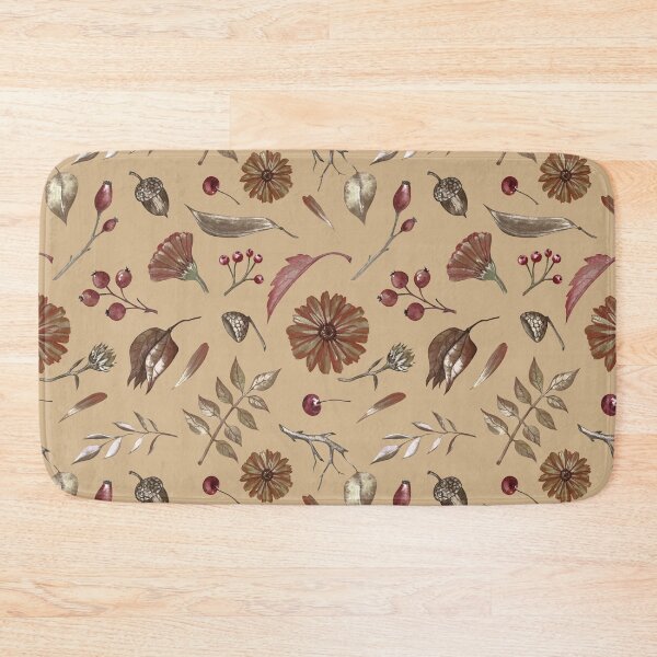 Item preview, Cozy Fall Meadow – Leaves & Wildflowers Pattern | Brown designed and sold by Frohyou.