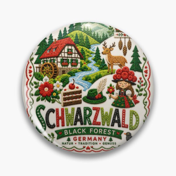 Item preview, Schwarzwald Black Forest Germany Embroidered Folk Art designed and sold by Witsprings.