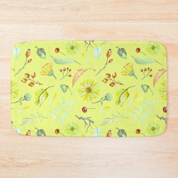 Item preview, Cozy Fall Meadow – Leaves & Wildflowers Pattern | Chartreuse designed and sold by Frohyou.