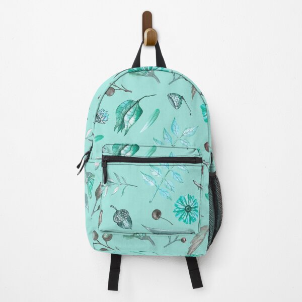 Item preview, Cozy Fall Meadow – Leaves & Wildflowers Pattern | Teal designed and sold by Frohyou.