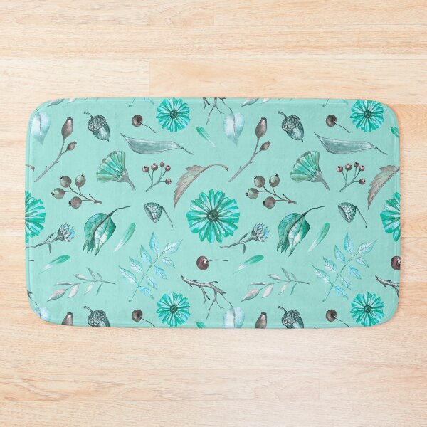 Item preview, Cozy Fall Meadow – Leaves & Wildflowers Pattern | Teal designed and sold by Frohyou.