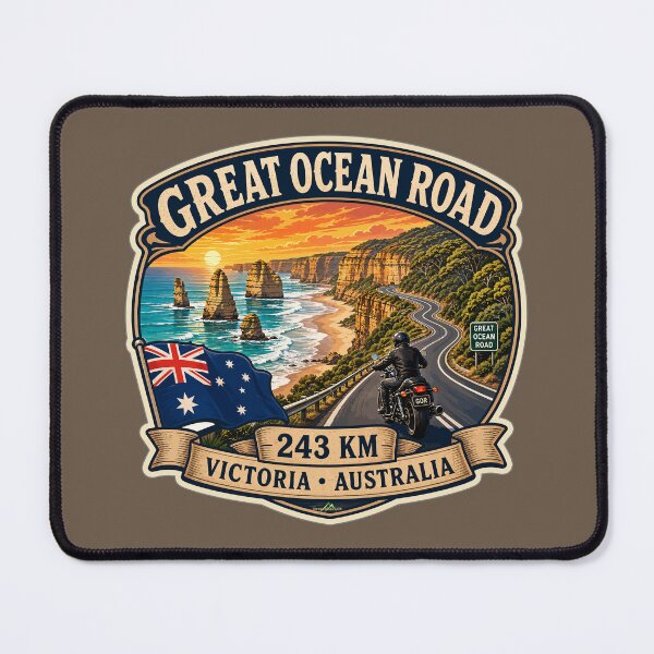 Item preview, The Great Ocean Road Victoria Australia Motorcycle Sticker TShirt 05 designed and sold by OuterShellUK.