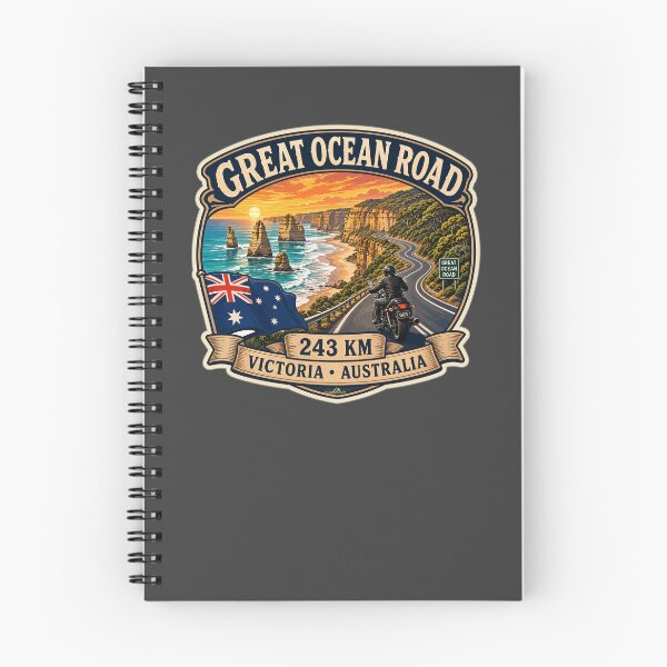 Item preview, The Great Ocean Road Victoria Australia Motorcycle Sticker TShirt 05 designed and sold by OuterShellUK.