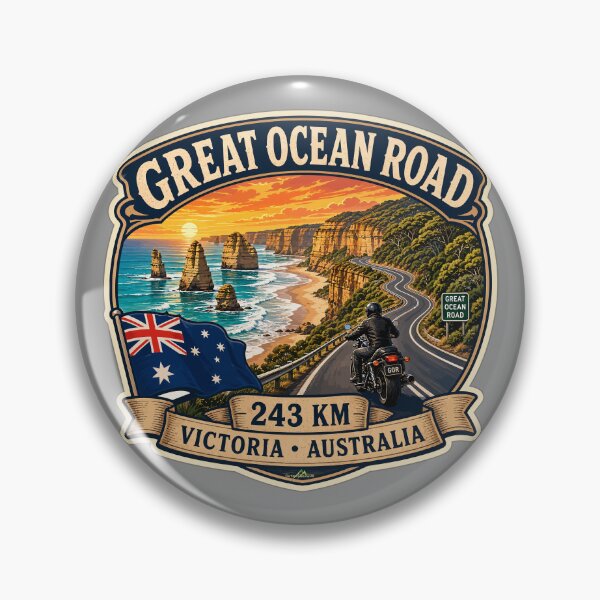 Item preview, The Great Ocean Road Victoria Australia Motorcycle Sticker TShirt 05 designed and sold by OuterShellUK.