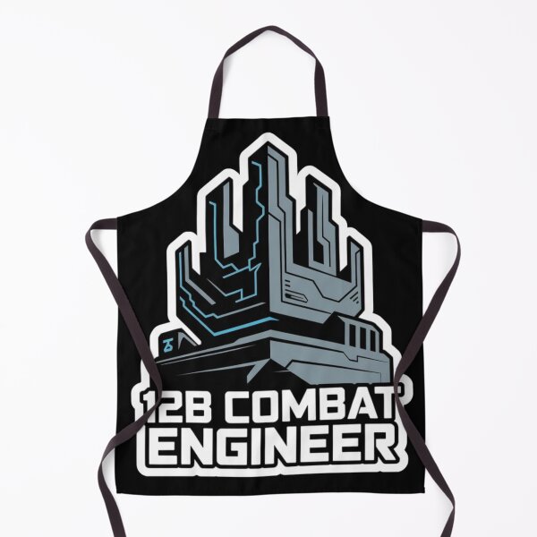 Item preview, 12B Combat Engineer — Futuristic Fortress Emblem U.S. Army MOS Military Engineering Graphic White Outline designed and sold by GFamilyC.