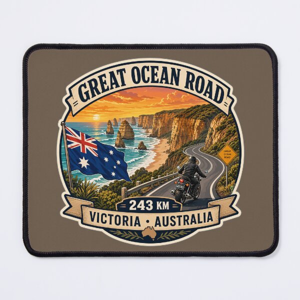 Item preview, The Great Ocean Road Victoria Australia Motorcycle Sticker TShirt 06 designed and sold by OuterShellUK.