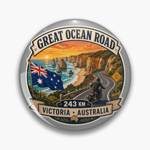Item preview, The Great Ocean Road Victoria Australia Motorcycle Sticker TShirt 06 designed and sold by OuterShellUK.