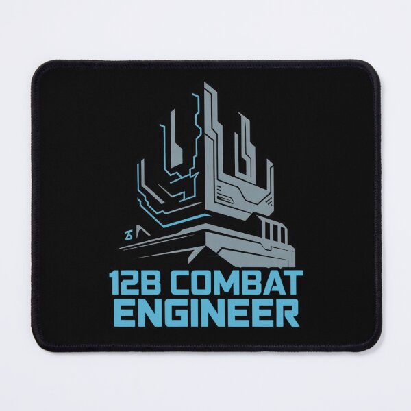 Item preview, 12B Combat Engineer — Futuristic Fortress Emblem U.S. Army MOS Military Engineering Graphic Blue Font designed and sold by GFamilyC.