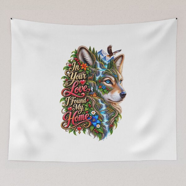 Item preview, In Your Love, I Found My Home – Romantic Wolf & Nature Fantasy Art designed and sold by ujjawal.