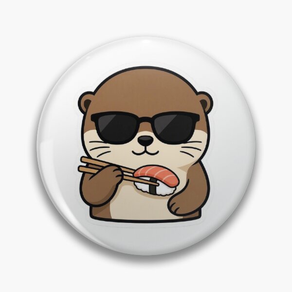 Item preview, Cute Otter Eating Salmon Sushi Chopsticks Sunglasses designed and sold by BobaCatDesign.