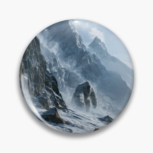 Item preview, A towering Yeti trekking through blizzard-covered Himalayan peaks surrounded by towering glaciers and blowing snow, Fantasy & Mythological Creatures designed and sold by CDC40.