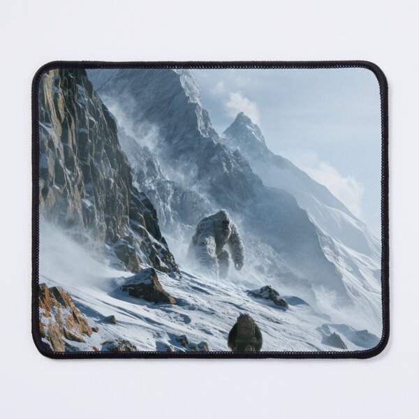 Item preview, A towering Yeti trekking through blizzard-covered Himalayan peaks surrounded by towering glaciers and blowing snow, Fantasy & Mythological Creatures designed and sold by CDC40.