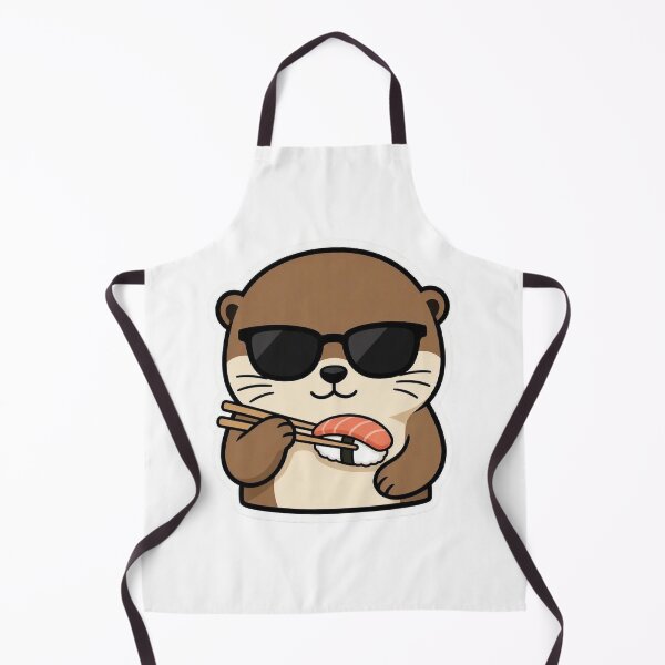 Item preview, Cute Otter Eating Salmon Sushi Chopsticks Sunglasses designed and sold by BobaCatDesign.
