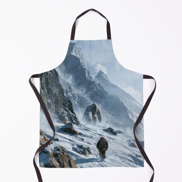 Item preview, A towering Yeti trekking through blizzard-covered Himalayan peaks surrounded by towering glaciers and blowing snow, Fantasy & Mythological Creatures designed and sold by CDC40.