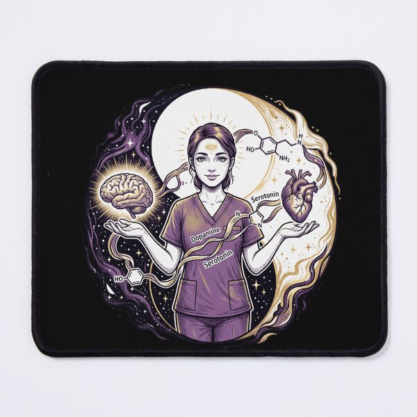 Item preview, Psychiatric Nurse Yin Yang Brain Heart Serotonin Dopamine Mental Health Aesthetic designed and sold by Animer-art1.