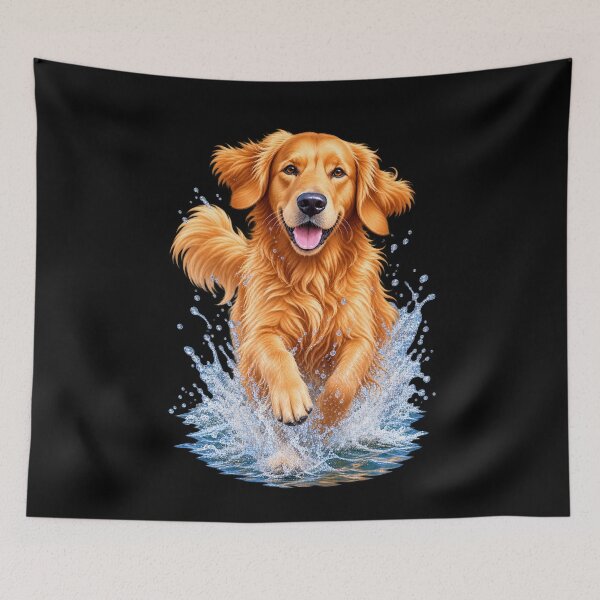 Item preview, Happy Golden Retriever Splash designed and sold by RockitBaby.