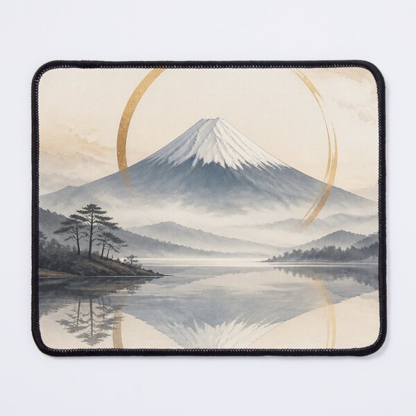 Item preview, Mount Fuji Enso Wall Art Poster | Eternal Fuji Circle, Japandi Zen Japanese Decor designed and sold by LuminaKage.