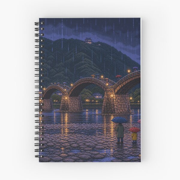 Item preview, Rainy Kintaikyo Bridge Pixel Art designed and sold by sabusabu78.