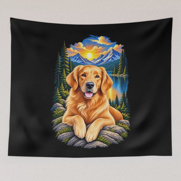 Item preview, Golden Retriever Mountain Adventure – Scenic Lake Dog designed and sold by RockitBaby.
