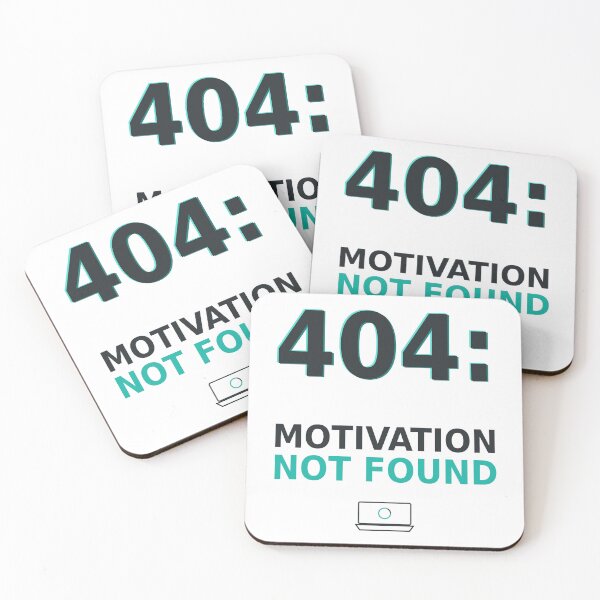 Item preview, 404: Motivation Not Found — Glitch Tech Humor Typography designed and sold by Munchable Bites.