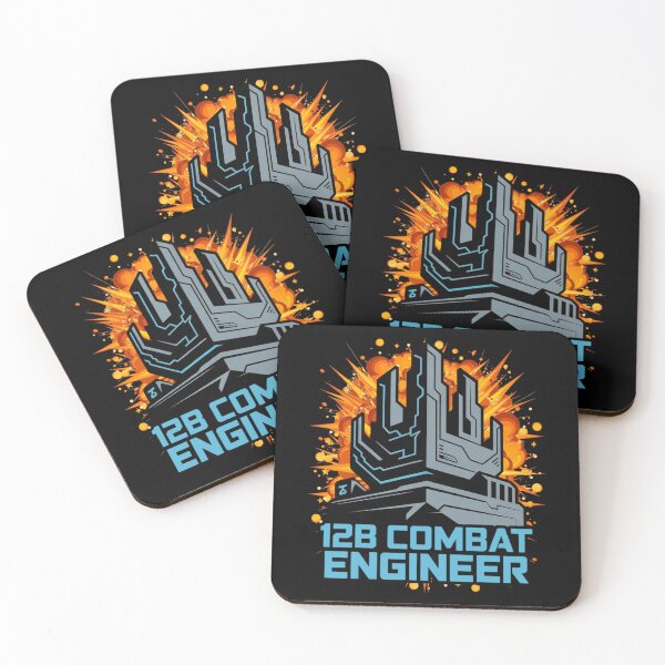 Item preview, 12B Combat Engineer — Futuristic Fortress Emblem U.S. Army MOS Military Engineering Graphic Explosion Blue Font designed and sold by GFamilyC.