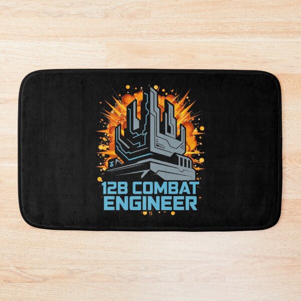 Item preview, 12B Combat Engineer — Futuristic Fortress Emblem U.S. Army MOS Military Engineering Graphic Explosion Blue Font designed and sold by GFamilyC.