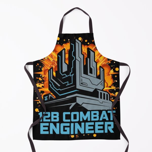 Item preview, 12B Combat Engineer — Futuristic Fortress Emblem U.S. Army MOS Military Engineering Graphic Explosion Blue Font designed and sold by GFamilyC.