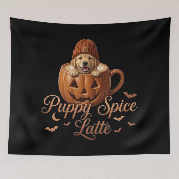 Item preview, Puppy Spice Latte - Cute Halloween Dog Pumpkin Mug designed and sold by Pfotenfaden.