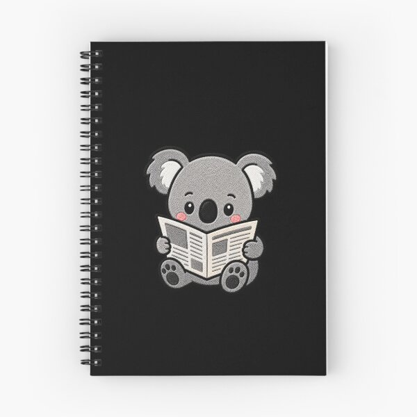 Item preview, Cute Koala Reading Newspaper Kawaii Embroidery Patch designed and sold by ColorSplash123.