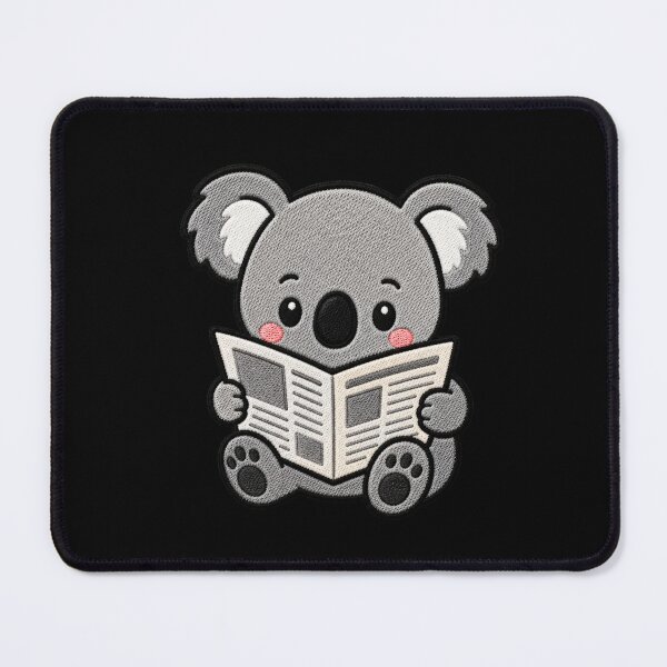 Item preview, Cute Koala Reading Newspaper Kawaii Embroidery Patch designed and sold by ColorSplash123.