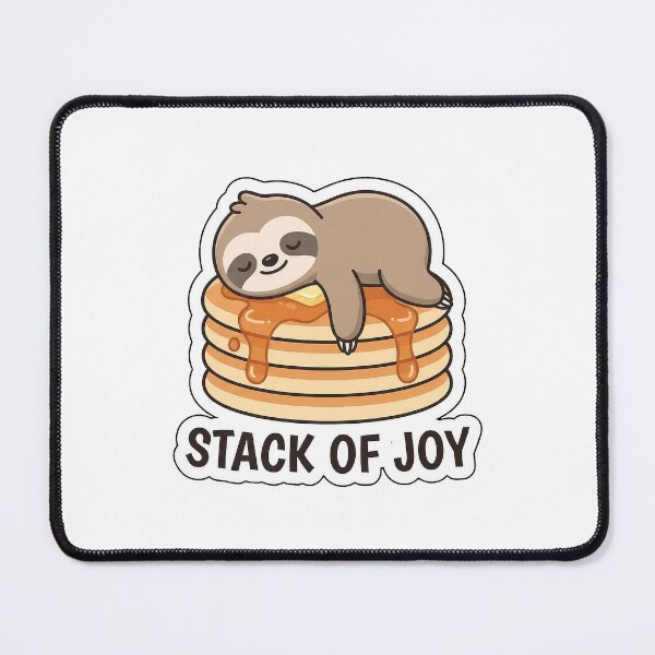 Item preview, Stack of Joy Pancake Sloth - Cute Breakfast Food Sticker with Text designed and sold by SimpleP.
