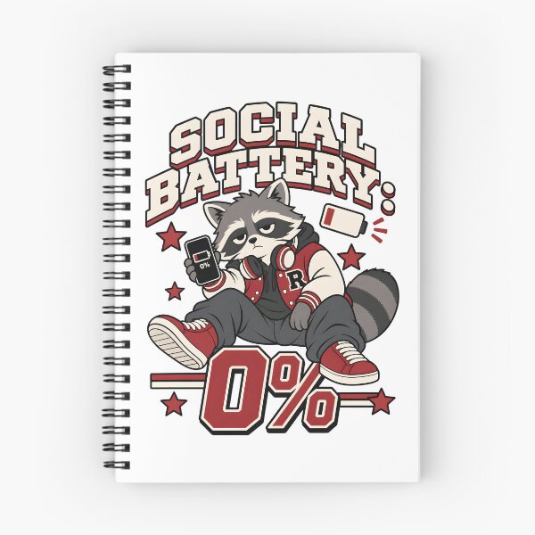 Item preview, Social Battery 0% Raccoon designed and sold by Sed94.