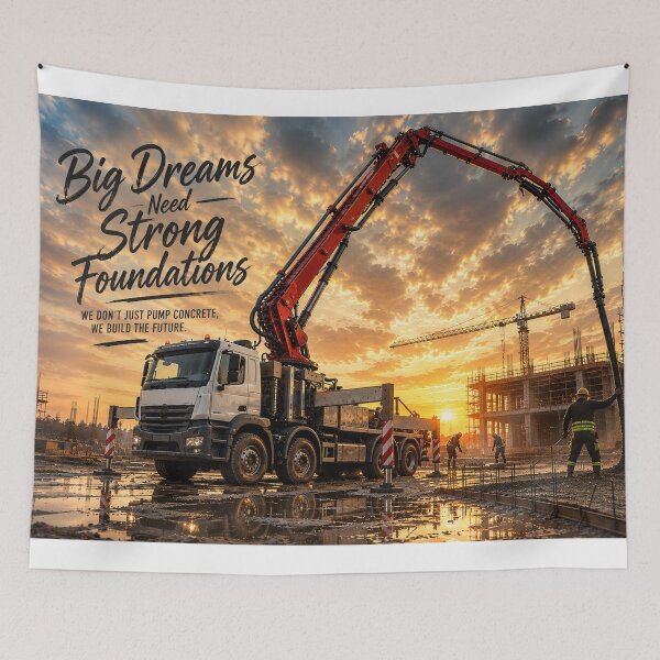 Item preview, Concrete Pump at Work – Big Dreams Need Strong Foundations designed and sold by ElceMare.