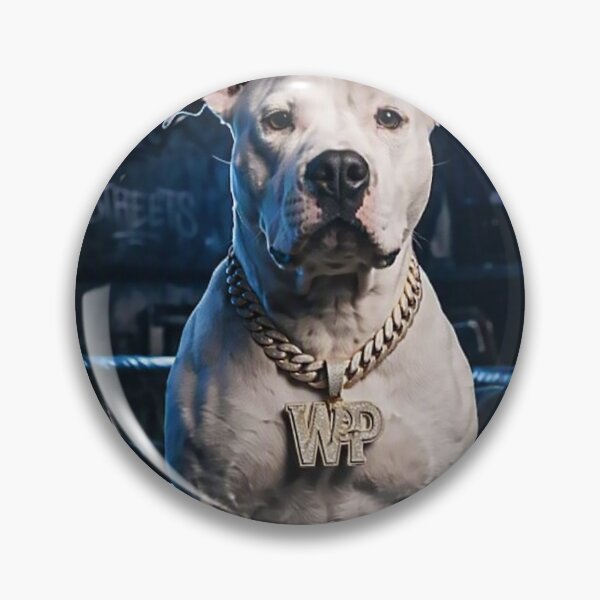 Item preview, White Pitbull King with Heavy Chain designed and sold by FENOMStudio.